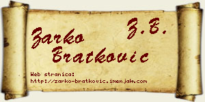 Žarko Bratković vizit kartica